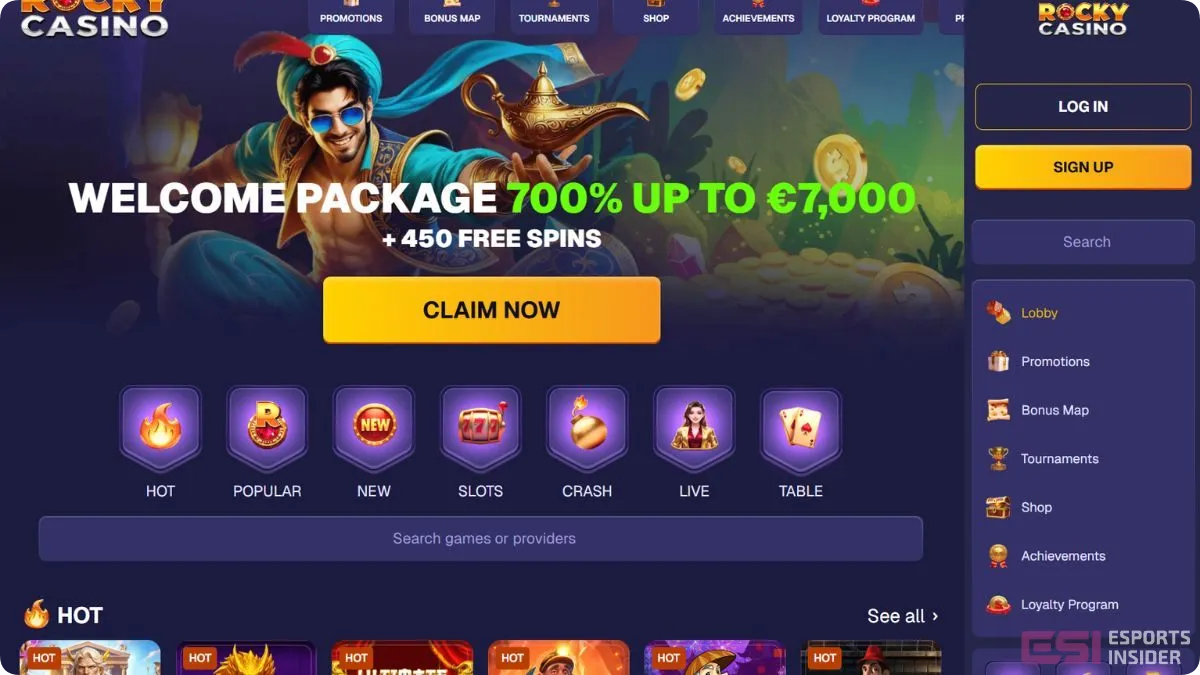 rocky casino minireview