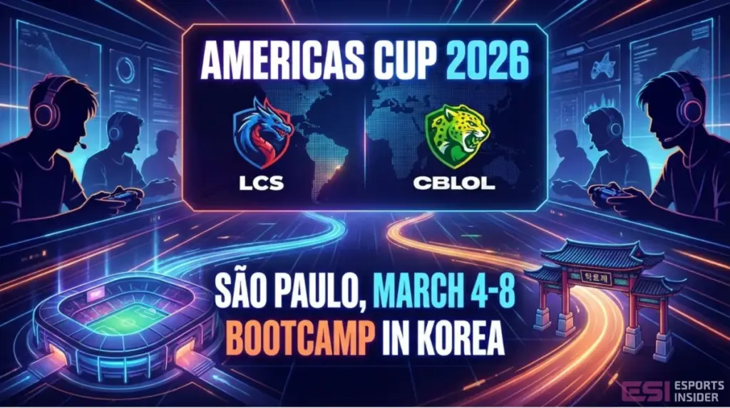 Americas Cup 2026: LCS y CBLOL compiten en São Paulo, con el bootcamp de Corea en juego