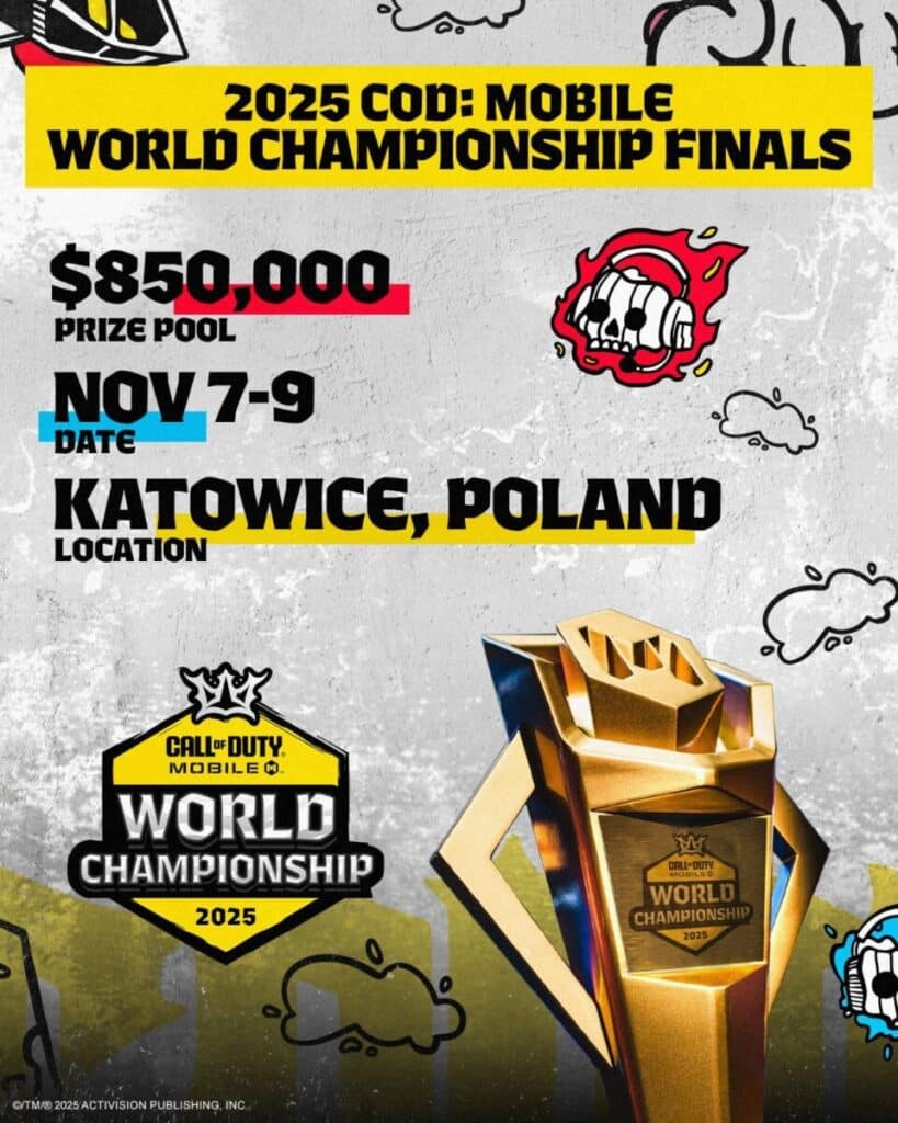 Call of Duty Mobile World Championship 2025 : rendez-vous pris à Katowice