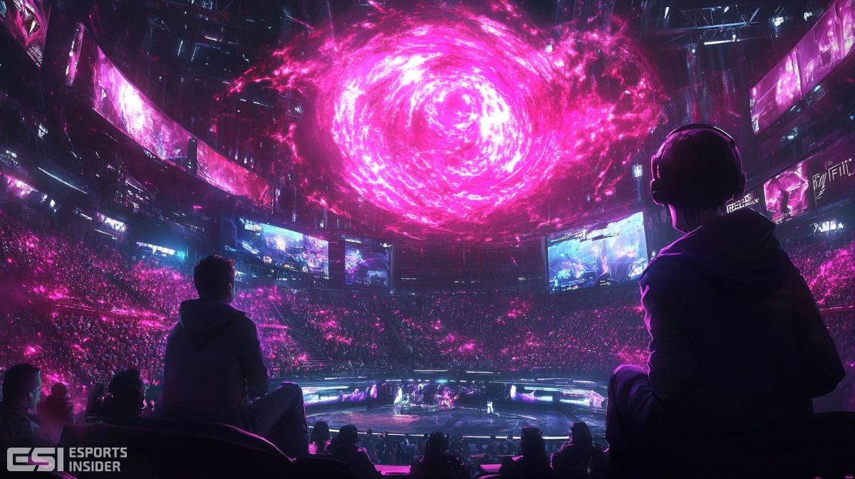 Boule de feu dans une salle de scène compétitive esport