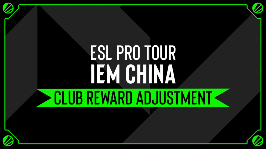 Esl rialloca il montepremi dell’Iem China 2026 per i club
