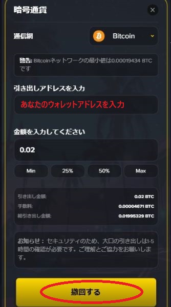 オンラインカジノ 出金方法3