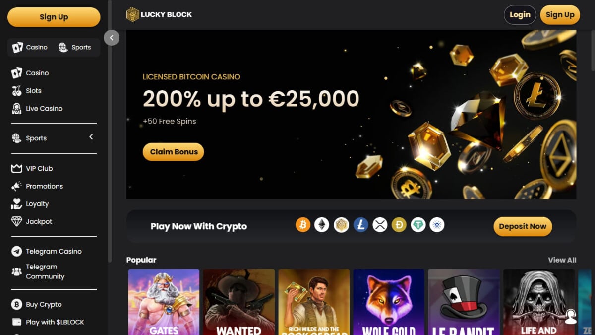 Lucky Block Bitcoin casino