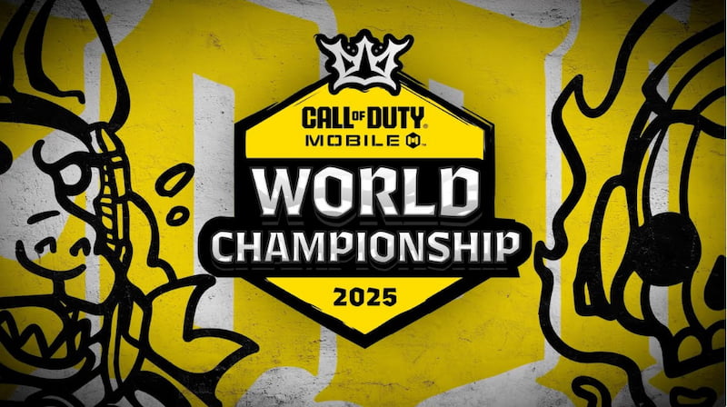 Logotyp för Call of Duty: Mobile World Championship 2025 med gul och svart bakgrund.