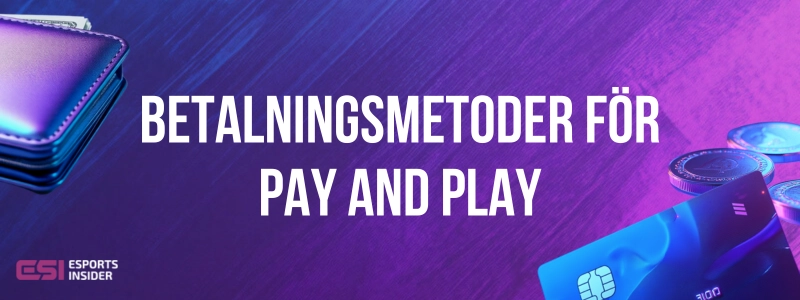 Betalningsmetoder för Pay and Play brevid börs, betalkort och mynt