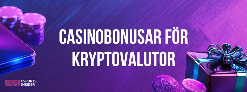 Casinobonusar för kryptovalutor brevid mobil, spelmarker, Bitcoins och ett paket