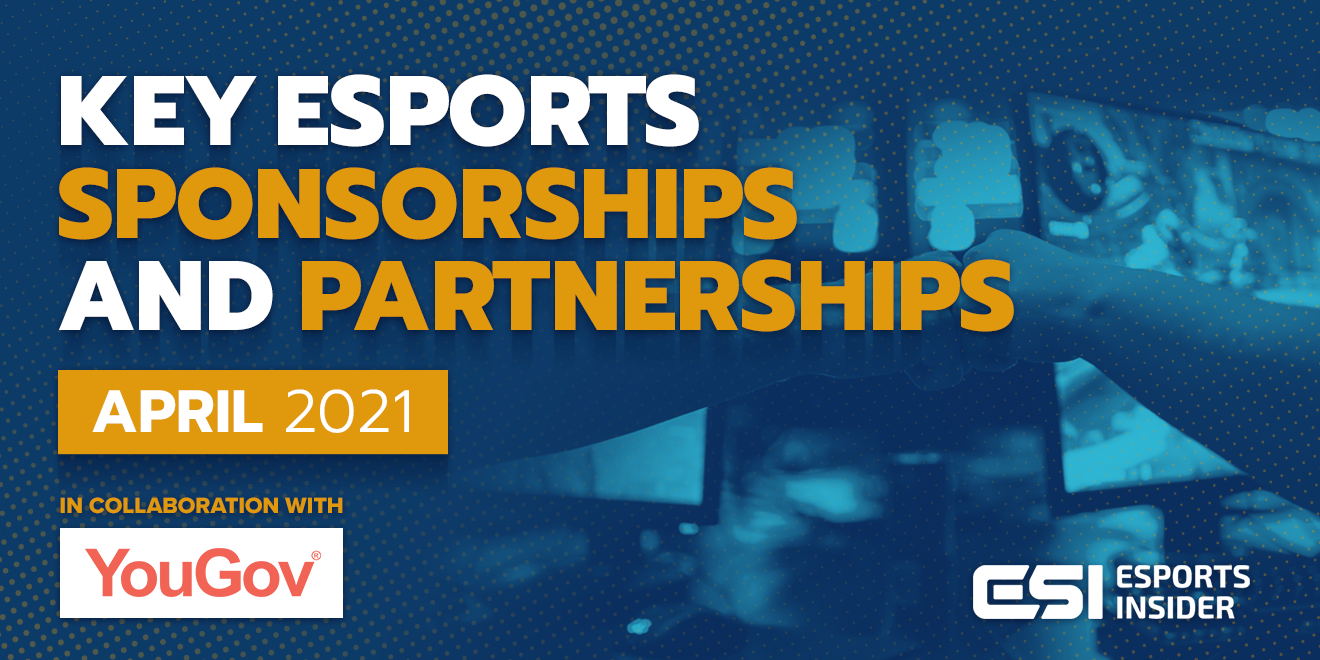 Key esports sponsorships and partnerships, April 2021