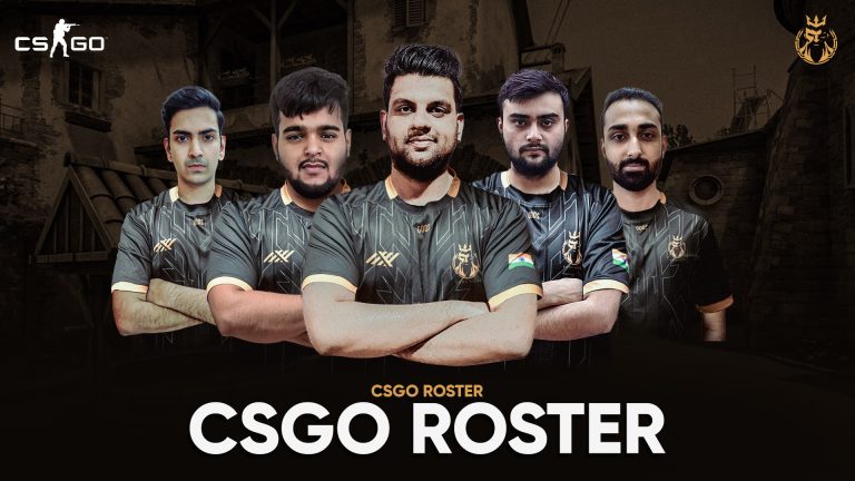 Screenshot of Gods Reigns CSGO rsoter on brown and black background with CSGO logo in top-right corner
