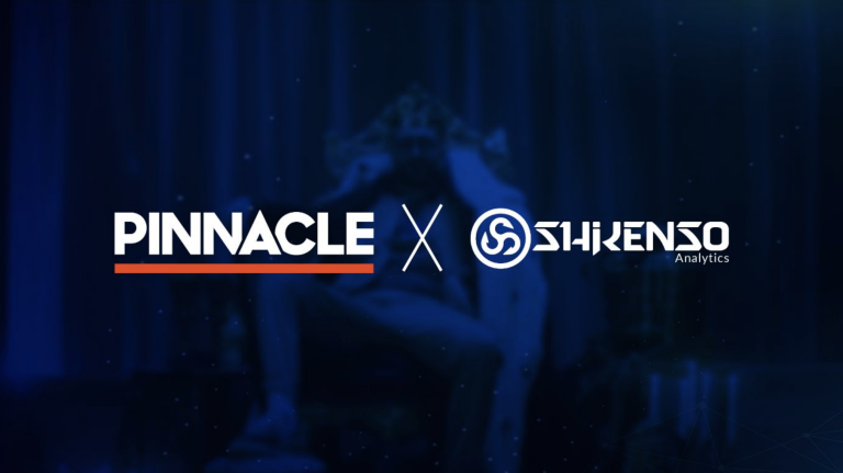 Screenshot of Pinnacle and Shikenso Analytics logos on dark blue and black background