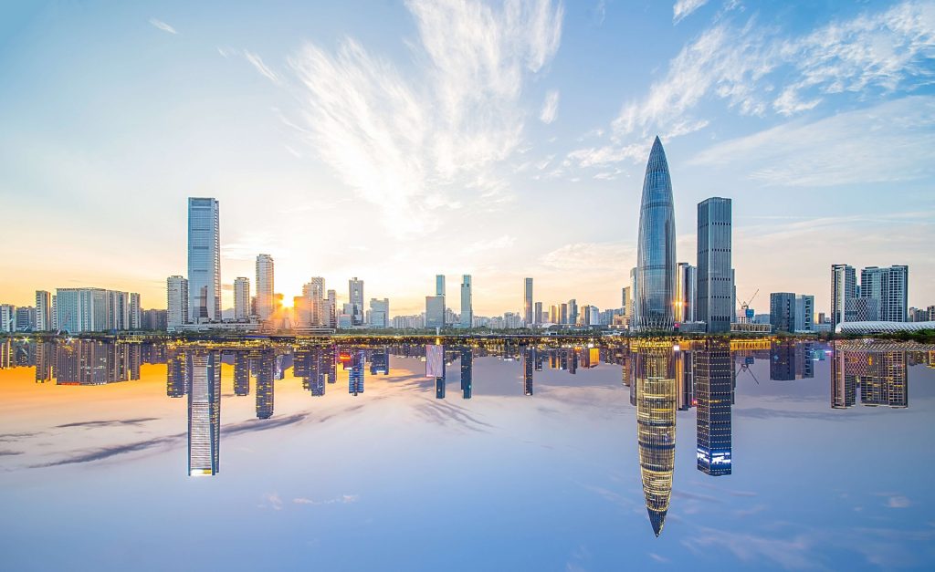 Shenzhen city china skyline