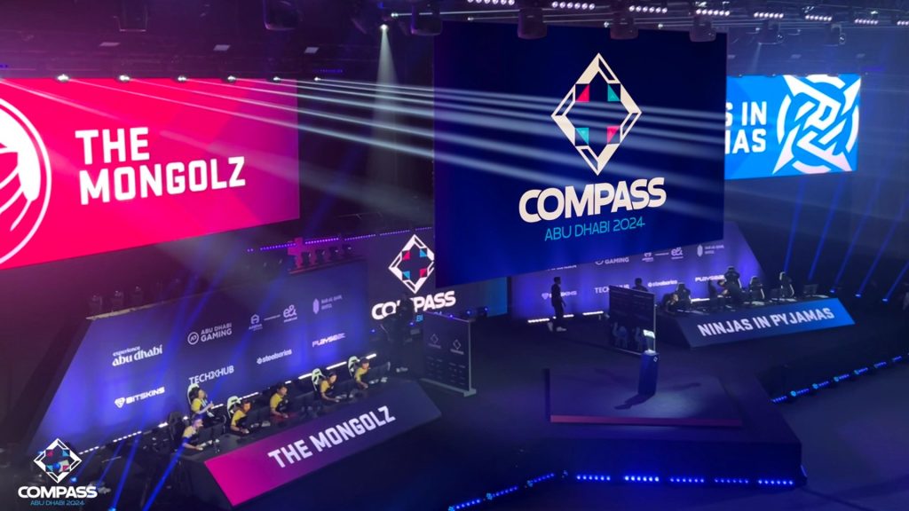 Image of YaLLA Compass stage with The Mongolz and Ninjas in Pyjamas competing