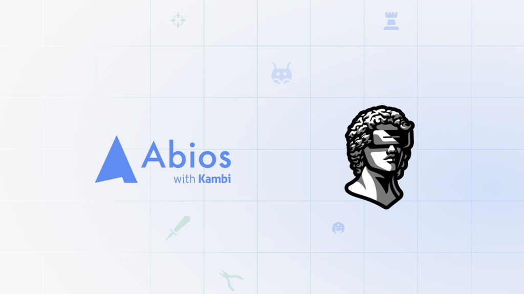 Image of Abios and Apollo logos on a pale blue and white background