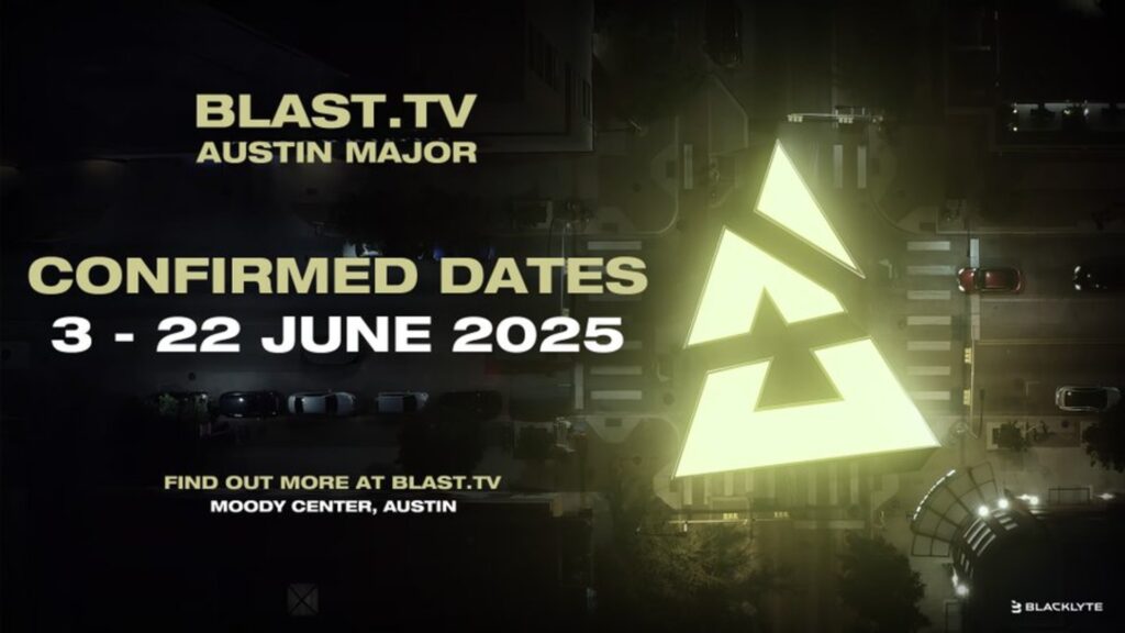 Image of glowing yellow BLAST logo on the right hand side with white and yellow text on the left-hand side
