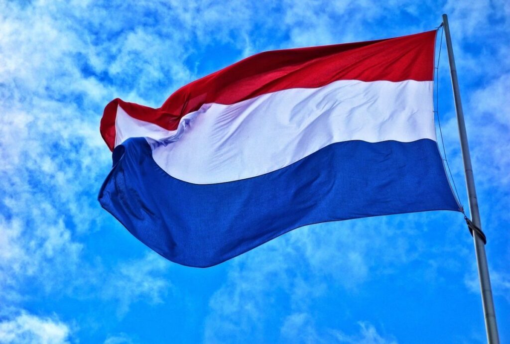 Netherlands flag flying