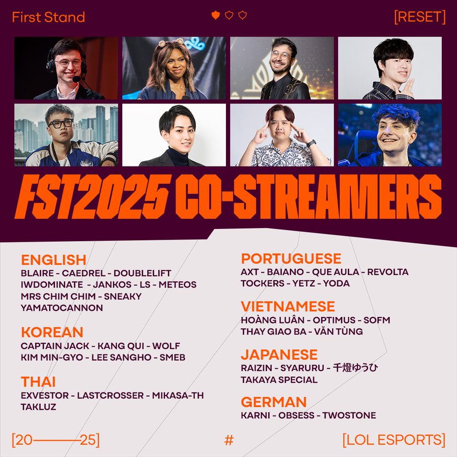 First Stand announces stacked LoL co-streamer list