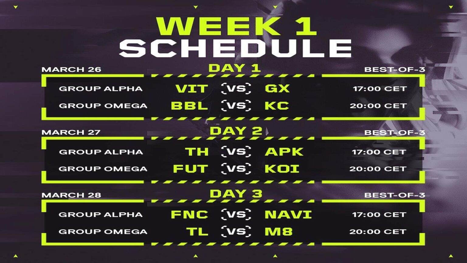 VCT EMEA Stage 1 2025 schedule, format, and teams