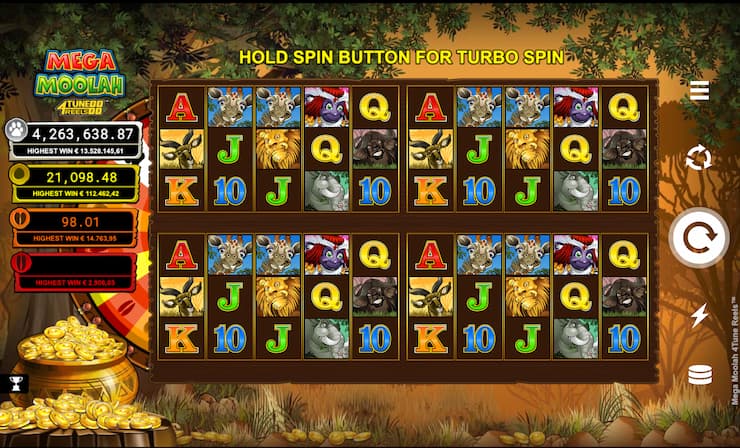 Mega Moolah 4Tune Reels slot in Britain 
