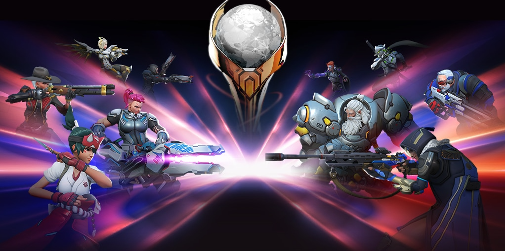Overwatch 2 Stadium mode with heroes competing in 5v5
