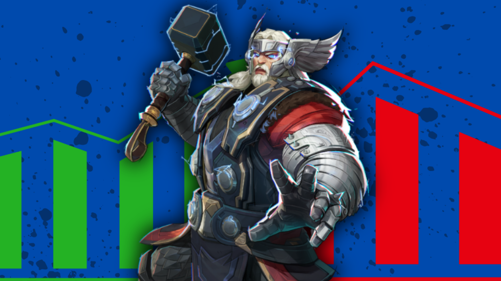Thor from Marvel Rivals with varying line graph 2025