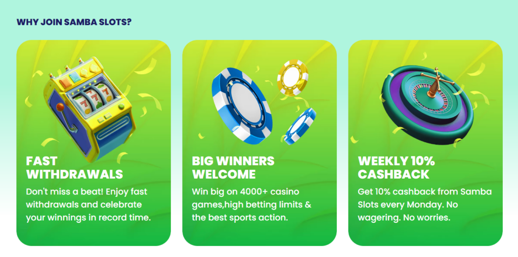 samba slots bonusy zahraničního casina