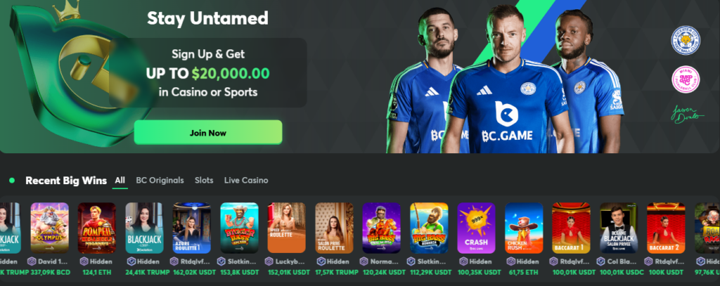 BC.Game nabízí casino, sportovní sázky, poker room i trading platformu