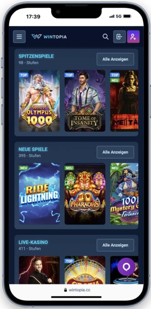 Wintopias Casino App