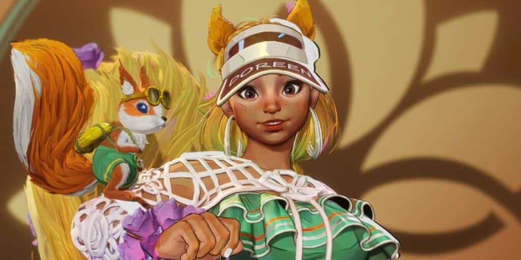 Fan-edited version of Squirrel Girl’s Sunshine Squirrel skin in Marvel Rivals, showing her with a darker tan and more vibrant contrast, created in response to criticism over the original skin’s lighter tone.