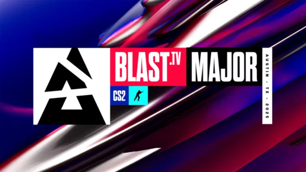 Image of BLAST Austin Major logo on a multicoloured background