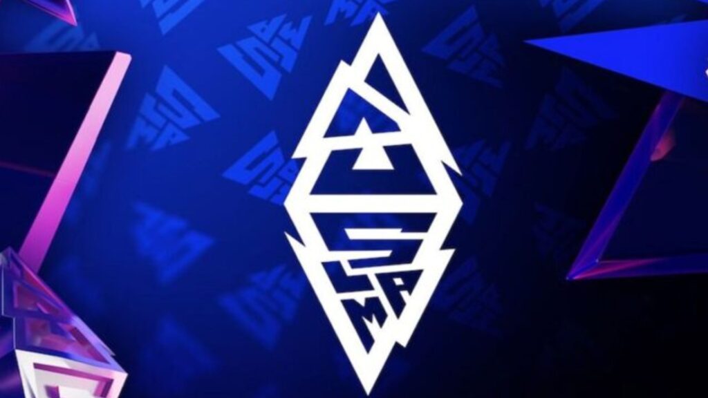Image of BLAST Slam logo on a dark blue and purple background. Smaller versions of the logo can be seen in the central background