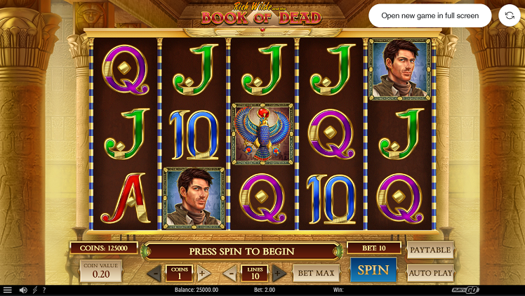 Online automat Book of Dead od Play'n Go