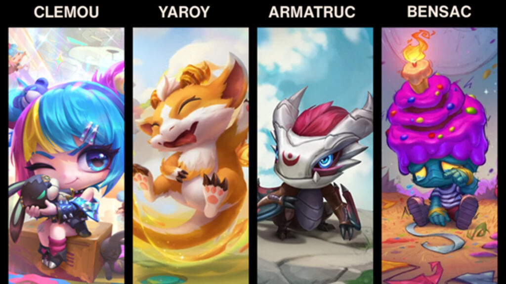 Image of Teamfight Tactics characters with the names of Fnatic Teamfight Tactics players above.