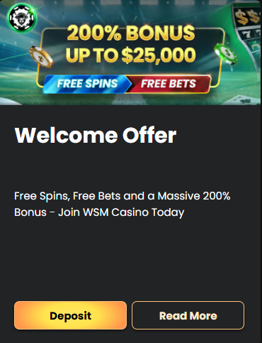 Uvítací bonus na WSM Casino