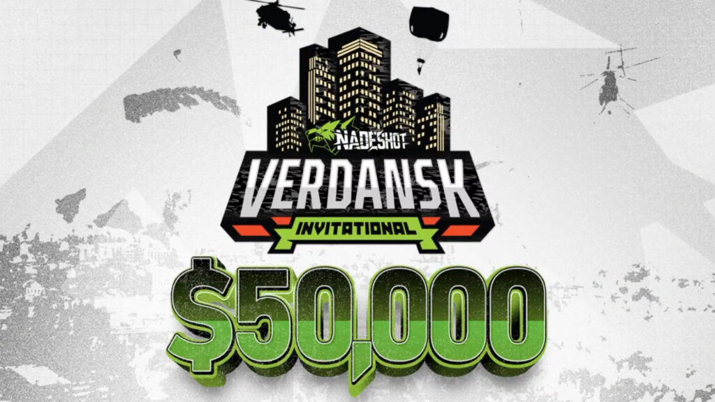 Image of Nadeshot Verdansk Invitational logo on a grey background.