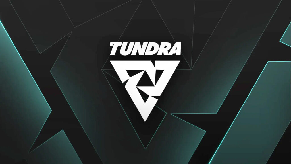 Image of Tundra Esports logo on a dark turquoise and black background