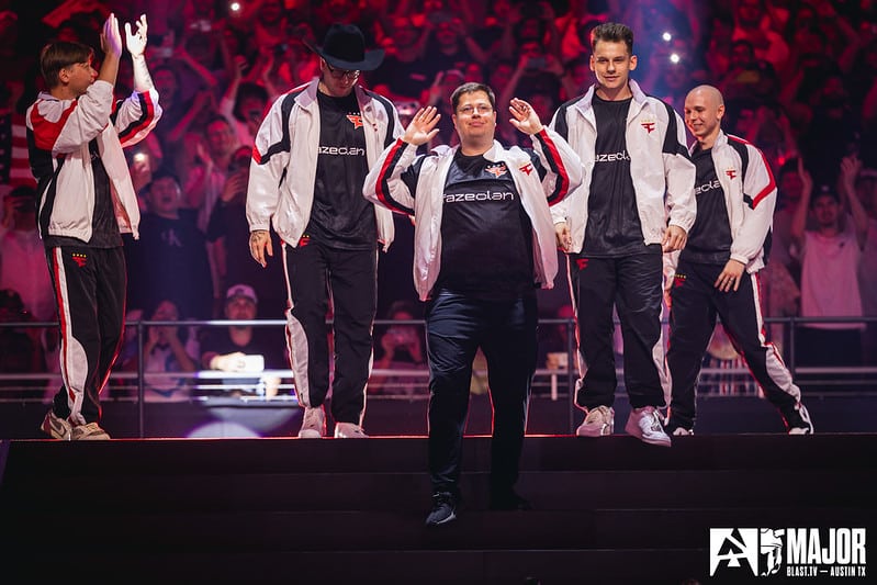 FaZe Clan walking onto stage at the CS2 Austin Major 2025