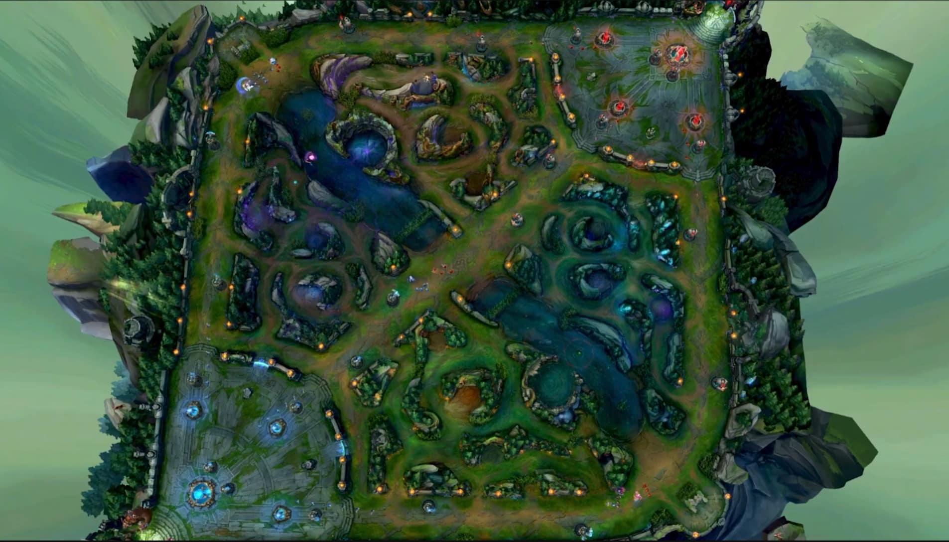 The image provided is of the Summoner's Rift map from the popular game League of Legends