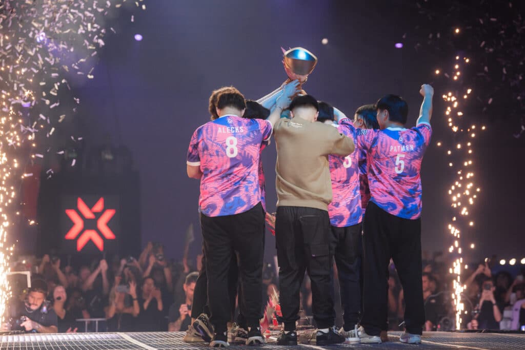 PRX lifting the trophy at VCT Masters Toronto, recording 1 million peak viewership