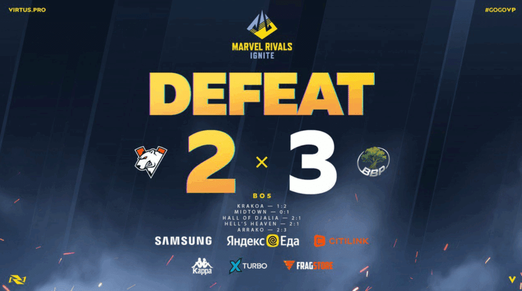 Virtus.pro loss Marvel Rivals Ignite EMEA