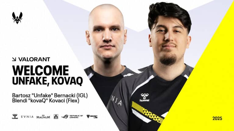 Team Vitality makes VALORANT roster change with UNFAKE and kovaQ