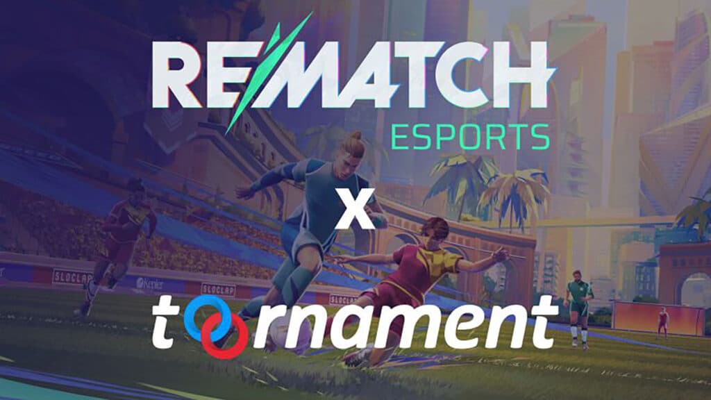 Image of Rematch and Toornament logos on a background of Rematch gameplay