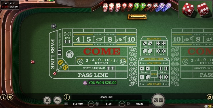 Craps table