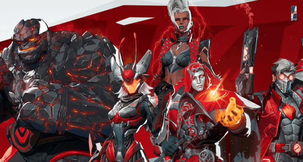 Marvel Rivals Sentinels characters, including Thing, Mantis, Storm, Adam Warlock, and Star Lord