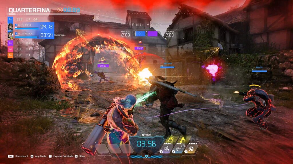 Time Takers battle scene with three armored characters in action