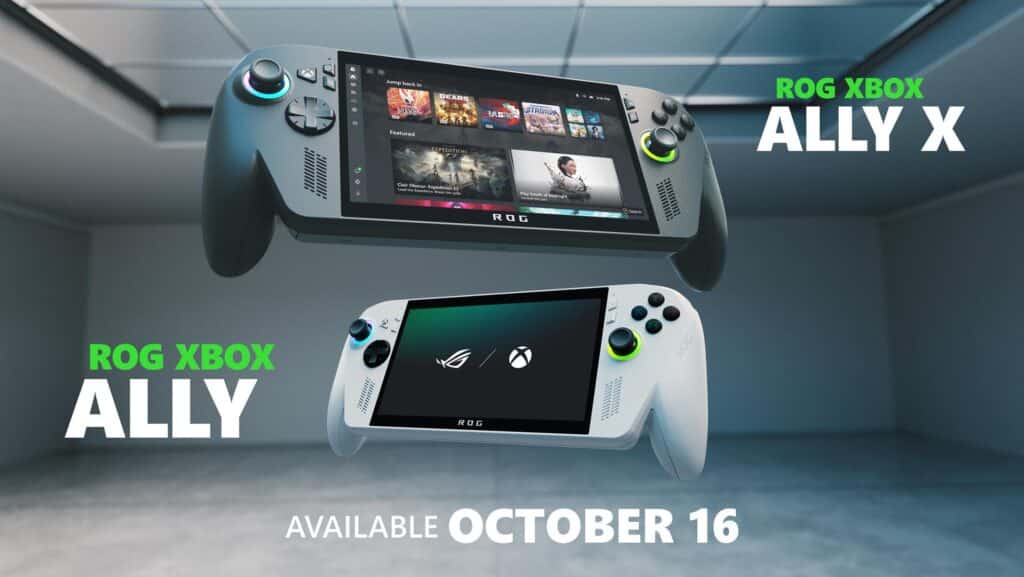 Xbox ROG Ally and Ally X global launch October 2025 graphic