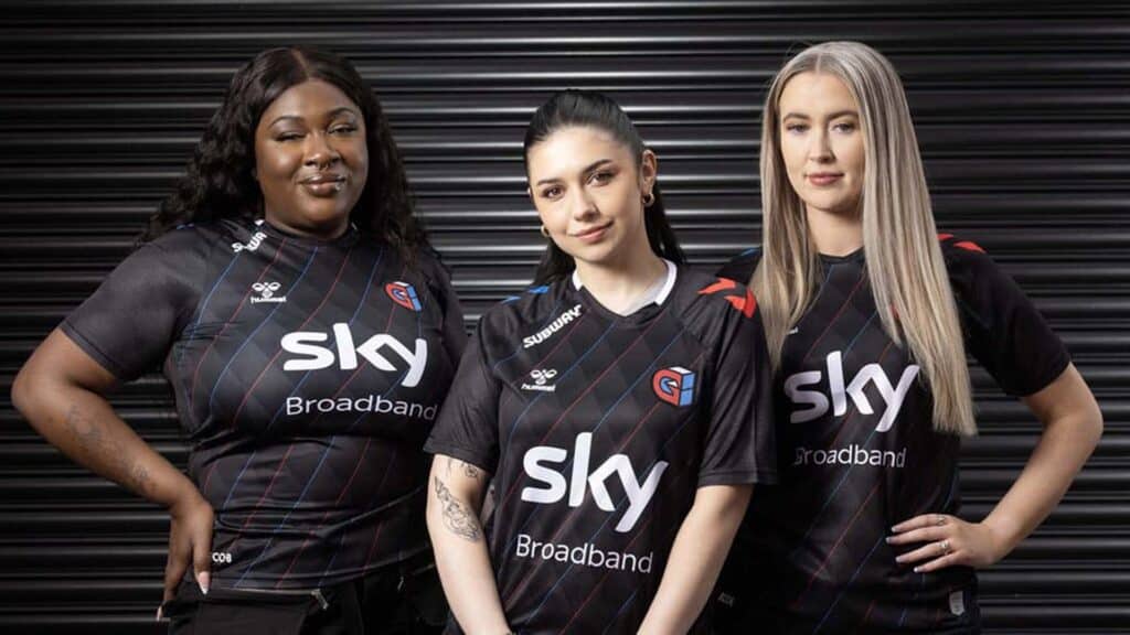 Image of female content creators wearing Guild Esports jerseys