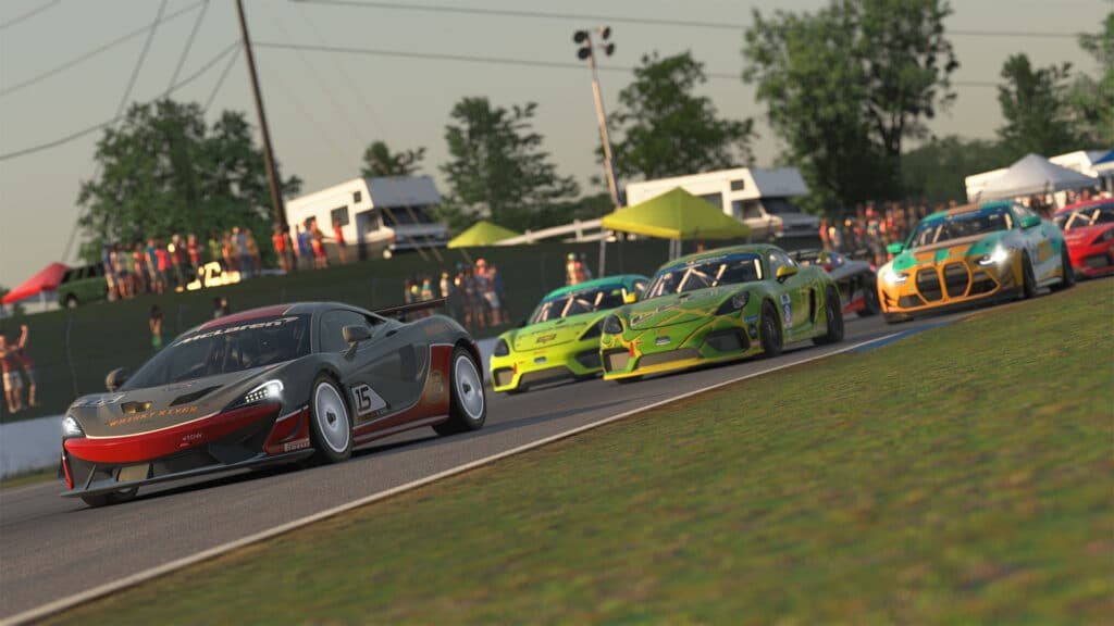 Image of iRacing cars driving around a race track