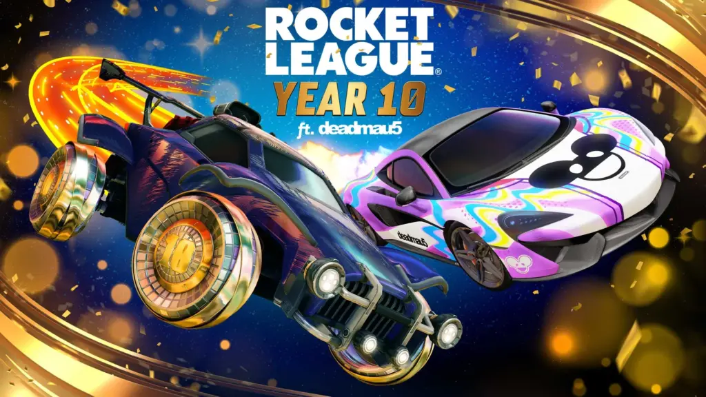 Rocket League 10th anniversary featuring deadmau5 cars with new decals