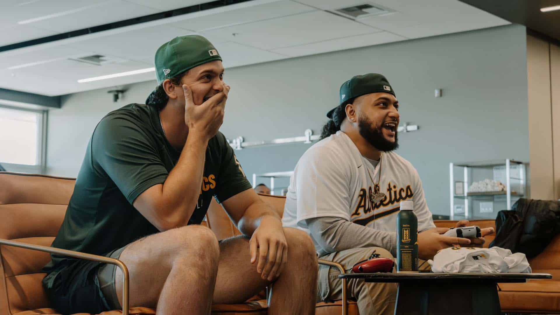 Team Falcons Warzone player throws first pitch at Athletics MLB game