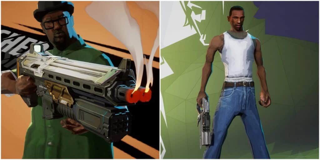 Big Smoke as Punisher and CJ as Winter Soldier character skin mods in Marvel Rivals