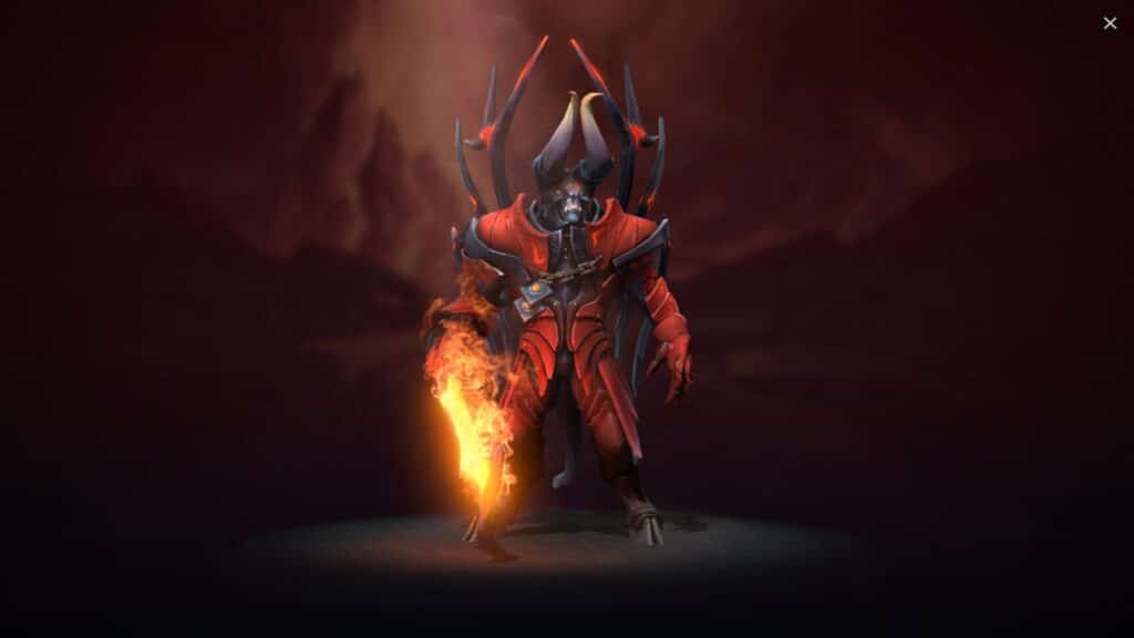 Doom Hero con ardente spada cosmetica in Dota 2